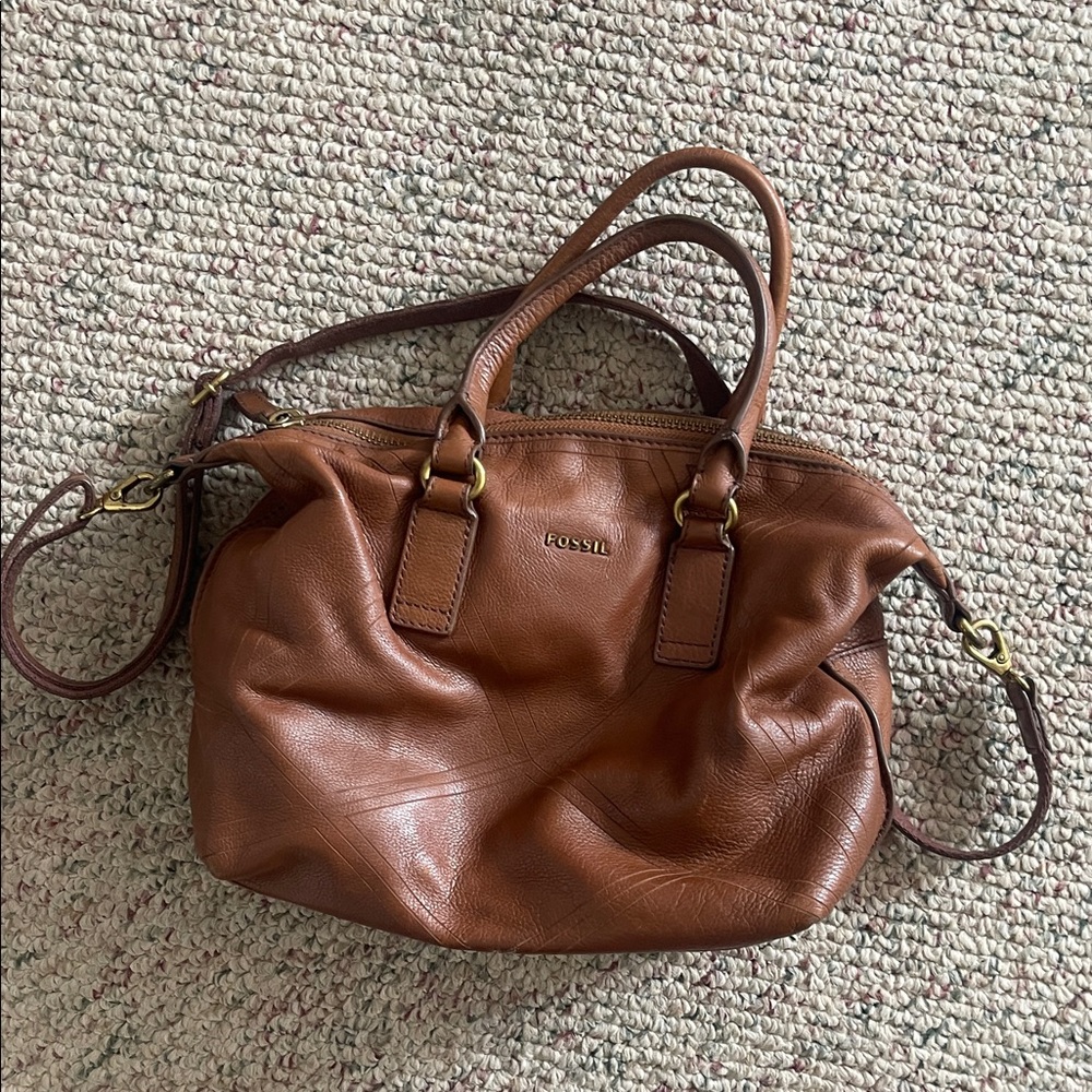 Fossil Tan Leather Satchel